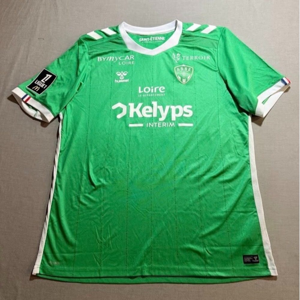 Saint-Étienne Home 2024/25 Hummel Jersey‎ Mens XL Green Logo Short Sleeve.